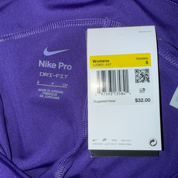 Nike Pro 5" Purple Shorts - Picture 3 of 4